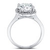 Pompeii3 2 1/2 Ct Diamond & Moissanite Cushion Halo Engagement Ring 14k White Gold - 3 of 4