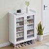 Acekool Glass Door Shoe Cabinet, Modern Shoe Organizer with Adjustable Shelves, Space-Saving Entryway Storage - 4 of 4