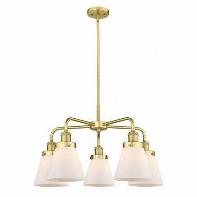 Cone - 5 Light Stem Hung Chandelier In Art Deco Style-14.75 Inches Tall and 24.25 Inches Wide