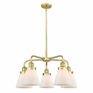 Cone - 5 Light Stem Hung Chandelier In Art Deco Style-14.75 Inches Tall and 24.25 Inches Wide - 1 of 1