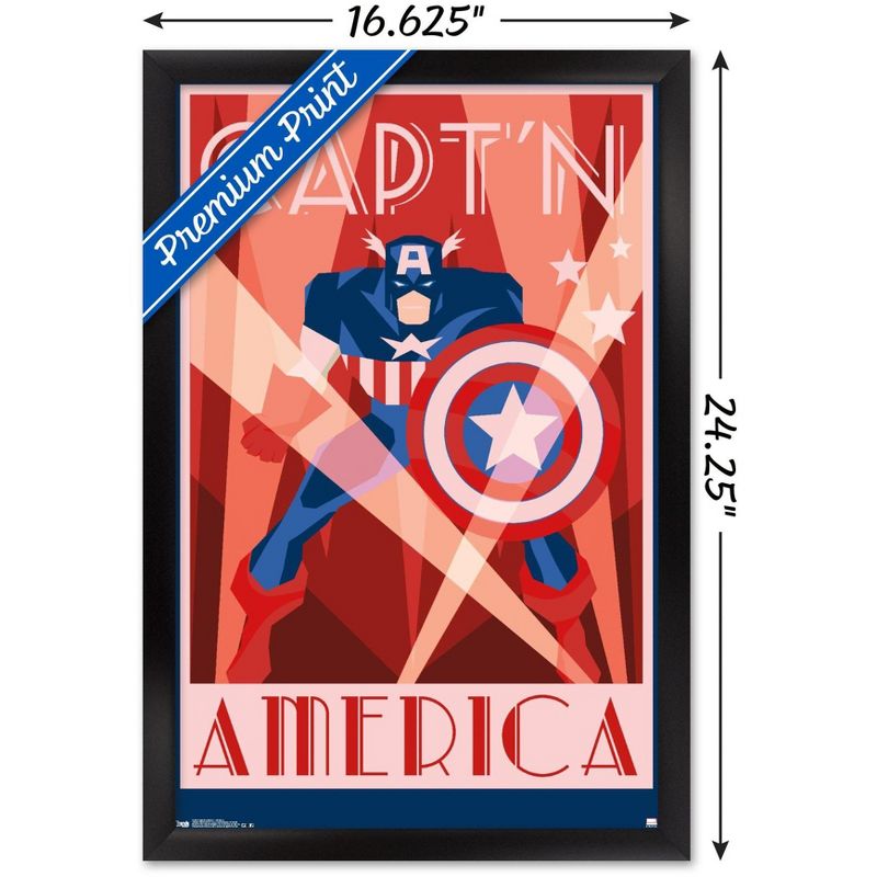 Trends International Marvel Comics - Captain America - Art Deco Framed Wall Poster Prints, 3 of 7
