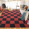 Christmas Checkerboard Area Rugs for Living Room Bedroom Xmas Festival Decorations Rugs Soft Foldable Accent Rug - 2 of 4