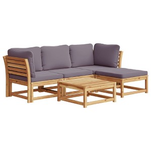 vidaXL Garden Lounge Set Dark Grey Solid Acacia wood Medium Modular - 1 of 4