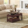 39" Lift Top Coffee Table with Hidden Compartment, Storage Drawers and Storage Shelf - 2 of 4