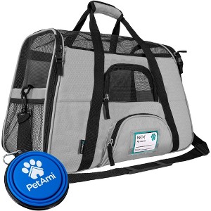 PetAmi Airline Approved Pet Carrier for Cat Dog, Soft Sided Travel Supplies Accessories, Ventilated Carrying Bag Kitten Puppy - 1 of 4