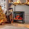 Kismile Electric Fireplace, Realistic Flame Effects Fireplace Heater Stove, Adjustable Brightness and Heating Mode, Overheating Safe Design (Black) - 3 of 4