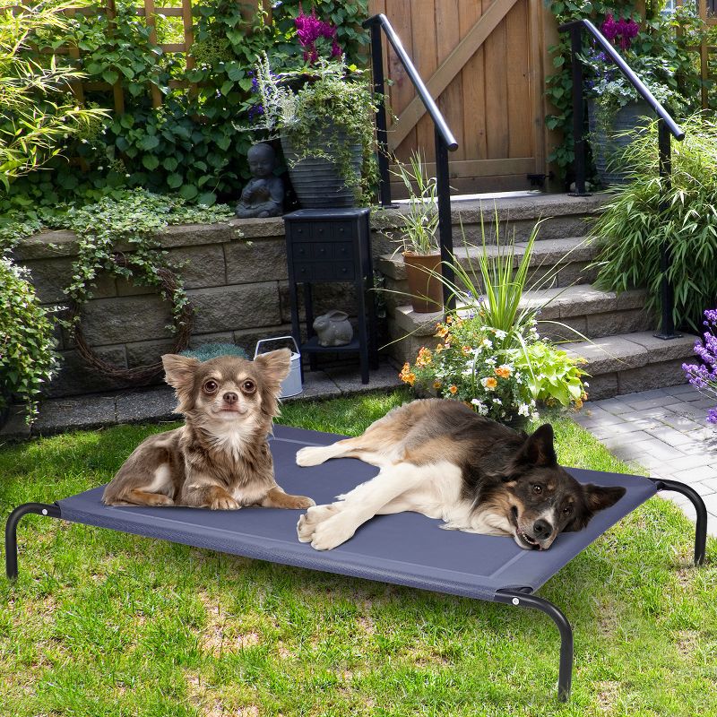 Costway Large Dog Cat Bed Elevated Pet Cot Indoor Outdoor Camping Steel Frame Mat -XL, 2 of 10