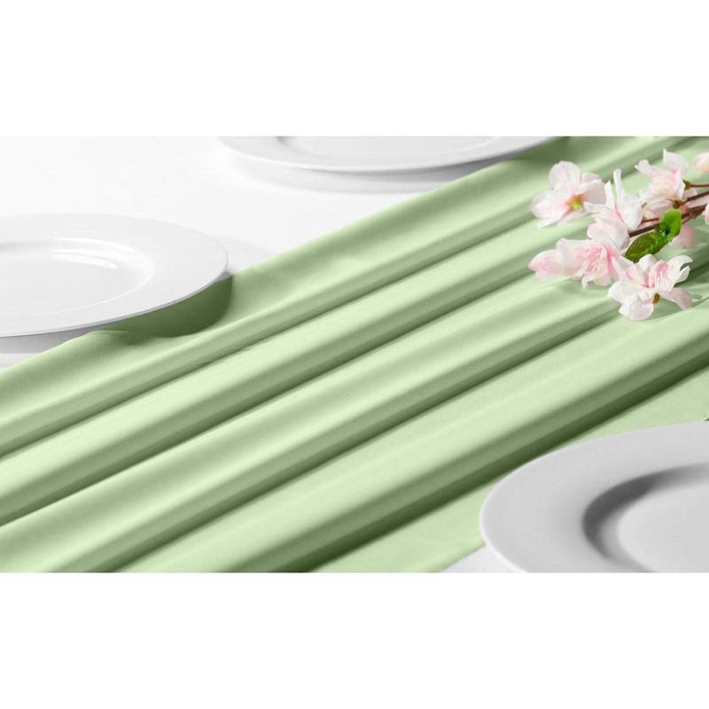 RCZ Décor Silky Touch Chiffon Table Runner With Two Style Ribbon Ties - 10ft.  Table Runner, Wedding Table Runner 29 x 120 Inches, 3 of 6