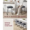 Set of 2 Bar Stools with Padded Seat & Sled Base, Counter Height Stools in Synthetic Leather, Steel Frame, Slate Gray, 25.6" Height - 4 of 4