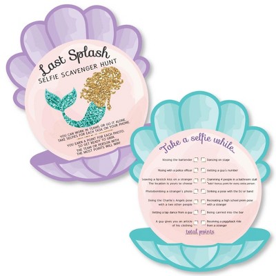 Big Dot of Happiness Trading The Tail for A Veil - Selfie Scavenger Hunt Mermaid Bachelorette Party or Bridal Shower Game - Set of 12