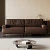 Luck Live 86.4" Leather Sofa, Modern Living Room Combination Sofa Brown - 3 of 4