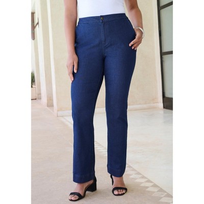 Roaman's High-Rise Bootcut Denim Trouser