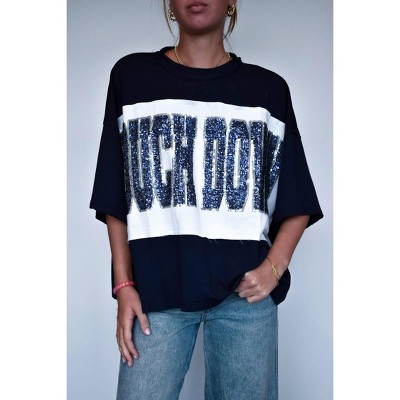 Women's Touchdown Sequin Pullover - FANTASTIC FAWN