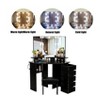Makeup Vanity Desk Corner Design with Large Storage Space, Tri-Folding Mirror with 10 LED Lights and Adjustable Brightness, 5 Rotating Drawers - 4 of 4