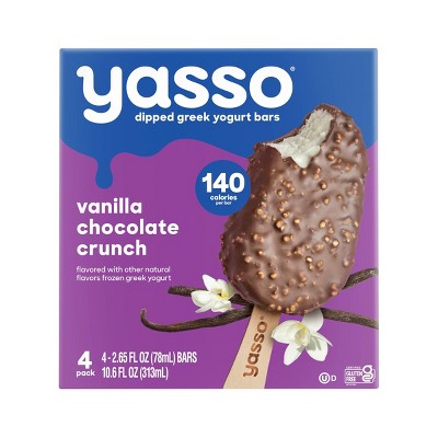 Yasso Frozen Greek Yogurt Indulgent Vanilla Dark Chocolate Crunch - 4ct