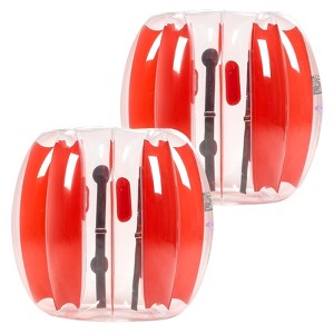 VEVOR Inflatable Bumper Balls 2-Pack, 3FT/0.9M Body Sumo Zorb Ball, Durable Thick PVC Human Hamster Bubble Knocker, Red Stripes - 1 of 4