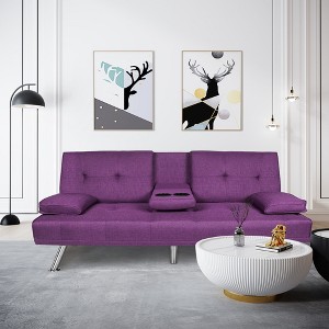 DOMETOUR 66.1'' Futon Sleeper Sofa Bed - 1 of 4