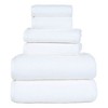 Hastings Home Zero Twist Collection 100% Cotton Towel Set - White, 6 Pieces - 3 of 4