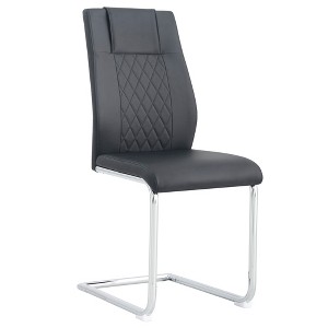 LOVMOR Dining Chairs Set, kitchen & Dining Room Chairs with Metal Legs and Faux Leather Padded Seat, kitchen Chairs w/ High Back - 1 of 4