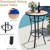VINGLI Outdoor Bar Table, Round Patio High Top Table with Wood-Like Top, All-Weather Metal Bistro Table with Heavy Duty Iron Base for Garden Balcony - 4 of 4