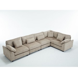 NicBex Modular Sectional Sofa,Corduroy Upholstered Deep Seat Couch for Living Room,Apartment,Office - 1 of 4