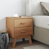 vidaXL Bedside Cabinet Storage End Table Bedroom Furniture Solid Wood Pine - Brown - 3 of 4