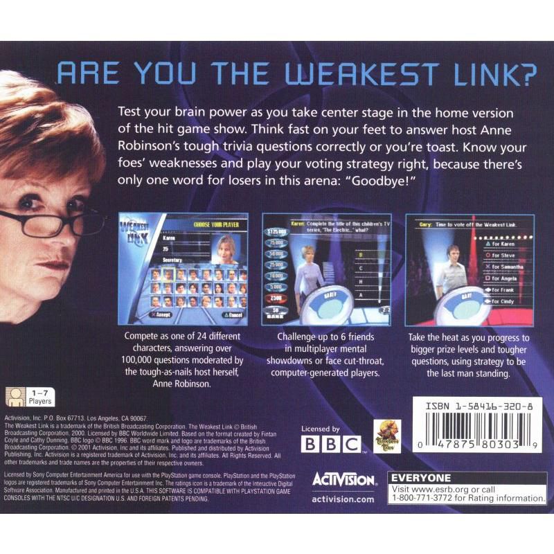 The Weakest Link - PlayStation 1, 2 of 6
