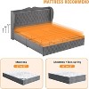 King Bed Frame w/4 Storage Drawers & Charging Station - Velvet Upholstered Headboard, Wood Slats, No Box Spring Needed (Gray) - 4 of 4