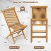 Costway Patio Chairs Set of 2/4 with Slatted Seat & Backrest No Assembly Needed for Poolside - 3 of 4