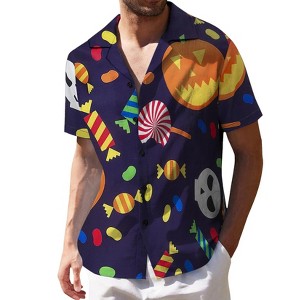 Men's Hawaiian Short - Sleeve Shirt, Classic Aloha Button - Down, Casual Beach Party Vacation Top - 1 of 4
