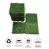 Artificial Grass Turf Tiles Interlocking Set of 35pcs, Fake Grass Tiles Self-draining for Pet Indoor/Outdoor Flooring Decor, 12x12in Grass Green - 4 of 4