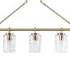 5-light Linear Chandelier with Textured Glass Shades - 3 of 4