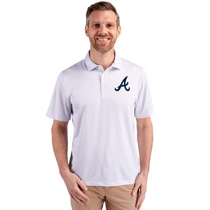Atlanta Braves Cutter & Buck Pike Eco Symmetry Print Stretch Recycled Mens Big & Tall Polo - 1 of 1