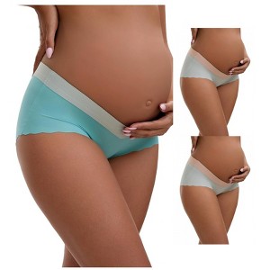 INSPIRE CHIC Women's Low Waist Ice Silk Briefs Pregnancy Under the Bump Underwear 3 Packs - 1 of 4