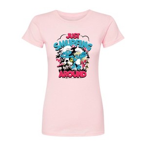 Women's - Smurfs - Just Smurfing Around Fitted Graphic T-Shirt - 1 of 2