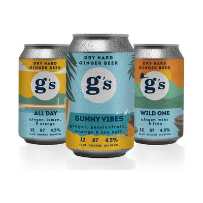 G's Dry Hard Ginger Beer Variety Pack - 6pk/12 fl oz Cans