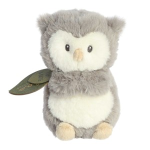 ebba Small Owlet Rattle Eco ebba Eco-Friendly Baby Stuffed Animal Gray 6" - 1 of 4