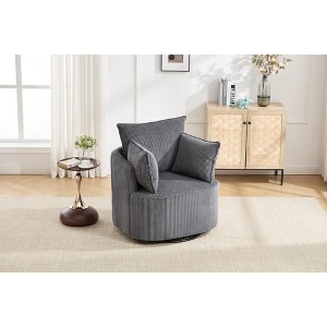 Lyngins Modern Upholstered Single Sofa Swivel Chair with Pillows/Cushion,Accent Chair for Living Room,Bedroom,Office - 1 of 4