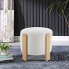 Ottoman Foot Rest Round Bag Floor Chair for Bedroom or Entryway in White - 4 of 4