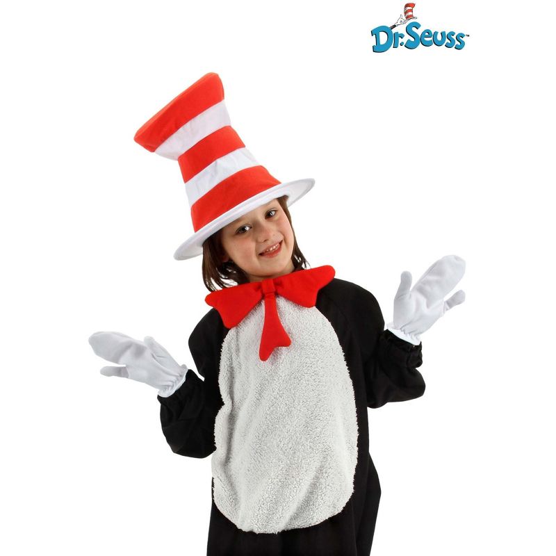 HalloweenCostumes.com    Dr. Seuss Cat in the Hat Costume Accessory Kit for Kids, Black/White, 1 of 6