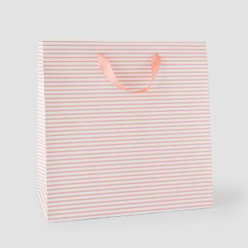 Pinstripe XL Gift Bag Pink - Sugar Paper™ + Target