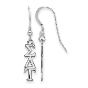 Black Bow Jewelry Sterling Silver Sigma Delta Tau Greek Life Dangle Earrings - 1 of 3