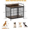 Homhougo Dog Crate Furniture, Dog Crate Indoor with Adjustable Height Rotating Feeder Brown - 2 of 4