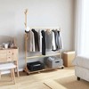 vidaXL Bamboo Coat Rack with Hooks and Wheels 100 x 35 x 157 cm - 2 of 4