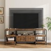 Homhougo 71" Modern-Industrial TV Stand with 2 Fabric Drawers, Entertainment Center for TVs Up to 75" Brown - 3 of 4