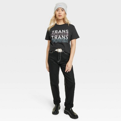 Pride Adult Trans Pride Power PHLUID Project Short Sleeve T-Shirt - Black