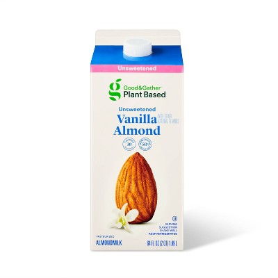 Plant Based Unsweetened Vanilla Almond Milk - 0.5gal - Good &#38; Gather&#8482;