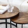 Hooseng Living Room Coffee Table Set of 2, Round Coffee Table with 1 End Side Tables, 2 Piece Living Room Table Set with Large Storage for Apartment - 3 of 4