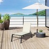 Resenkos Outdoor Chaise Lounge With Wheels, Five Position Recliner For Sunbathing, Suntanning, Steel Frame, Breathable Fabric, - 3 of 4