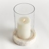 Plum & Post Claire Hurricane Small - Gray/White Marble Candle Holder - 2 of 4